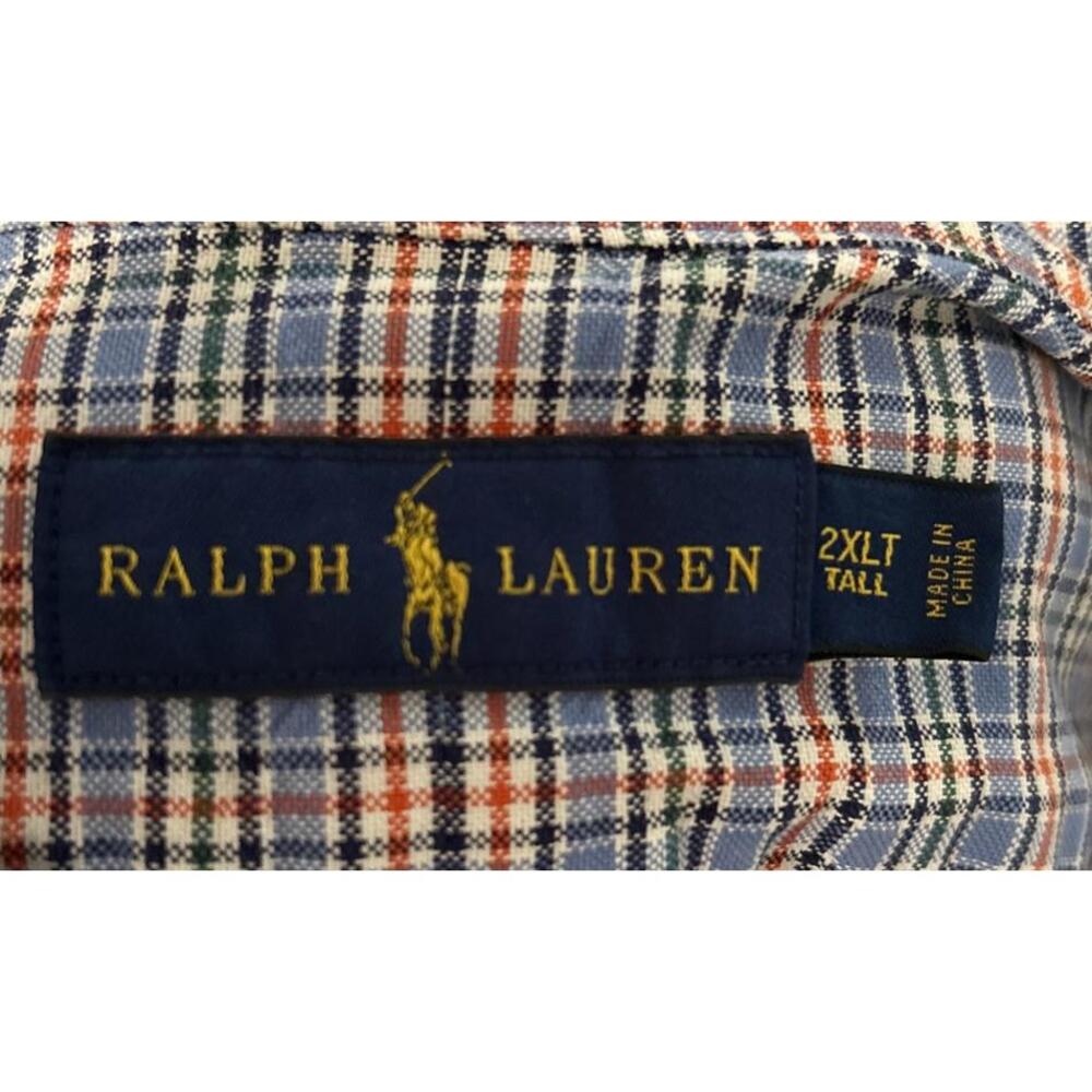 Ralph Lauren Men's Size 2XLT Tall Blue Plaid Classic Pony Preppy Dadcore Nice! - Picture 5 of 7